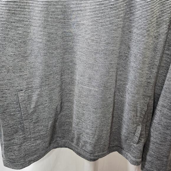 01. ALGO Performance Quick Dry Moisture Wicking Gray Stripe Hooded Top Large - Picture 5 of 7